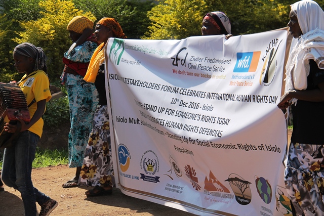 Kenia: Banner auf einer Demonstration